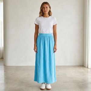 Vintage El Huarache Skirt Womens Sz S Guatemalan Pleated Pastel Cotton Boho Slit
